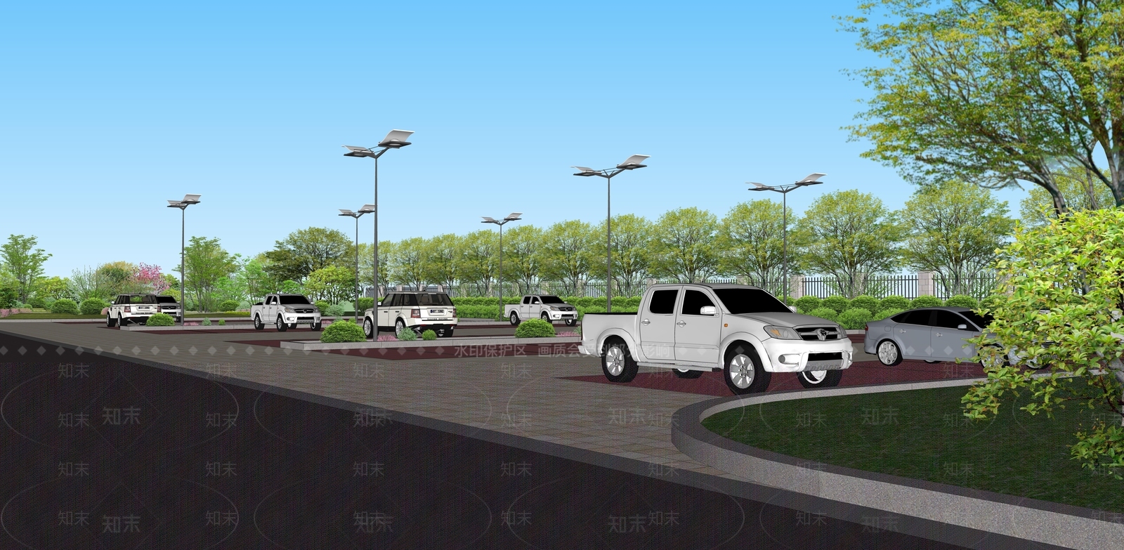 现代停车场SU模型下载【ID:1139875245】