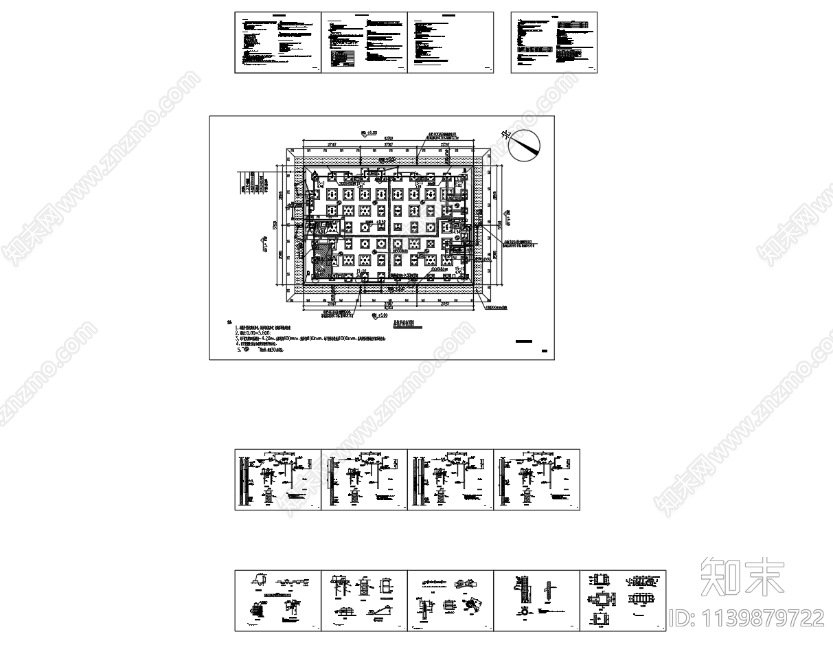 软弱土层钢板桩拉锚基坑支护cad施工图下载【ID:1139879722】