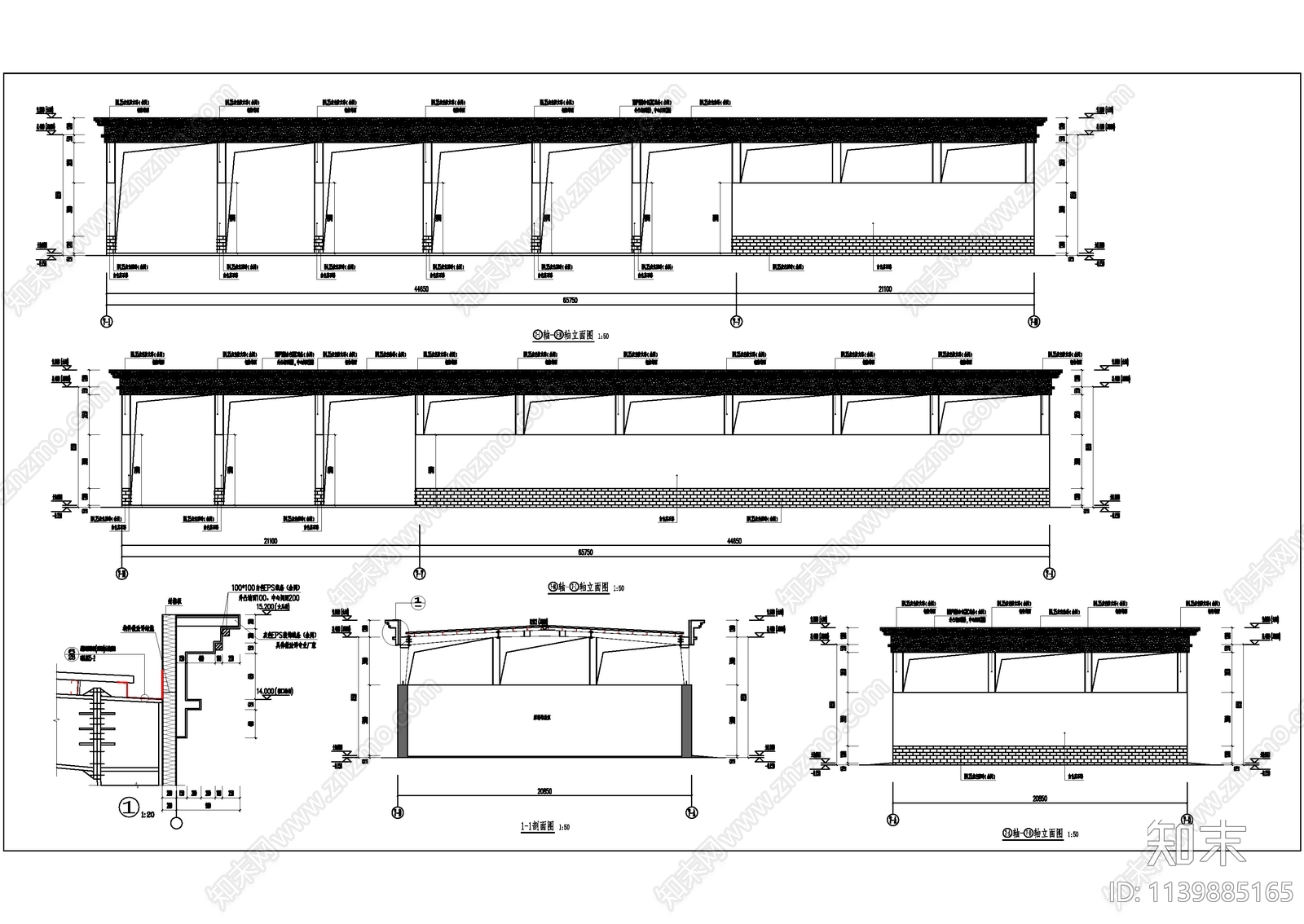燃煤及原料堆场建筑全套cad施工图下载【ID:1139885165】