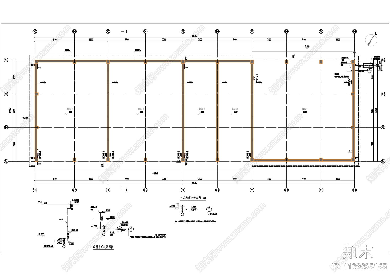 燃煤及原料堆场建筑全套cad施工图下载【ID:1139885165】