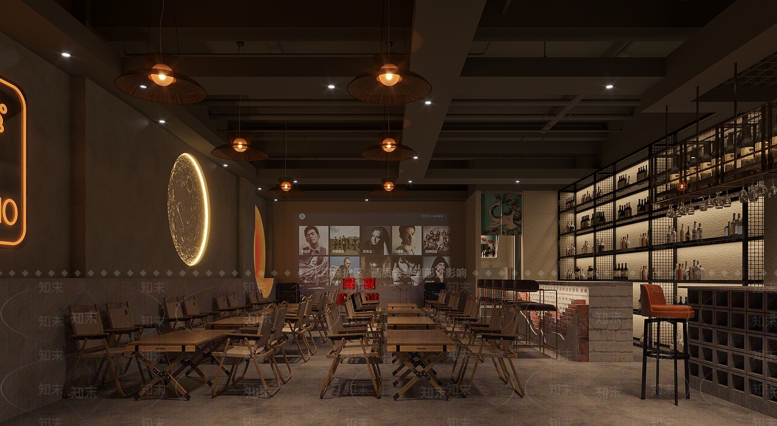 工业风露营风音乐餐厅3D模型下载【ID:1139888155】