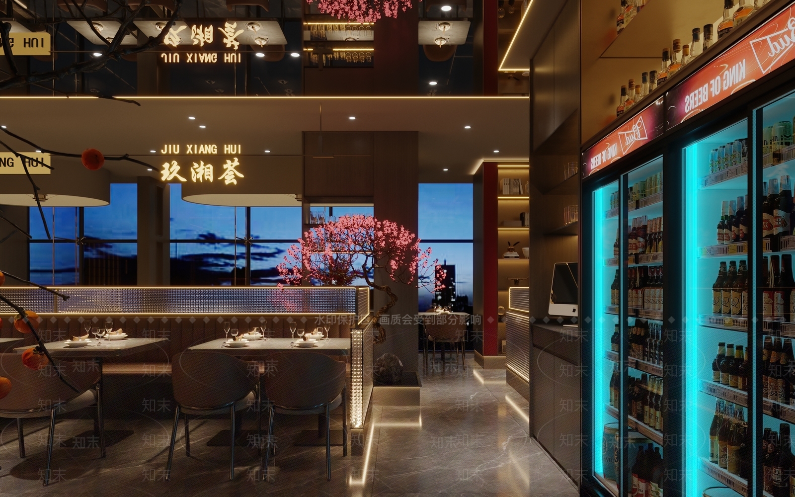 现代风格中餐厅3D模型下载【ID:1139895980】