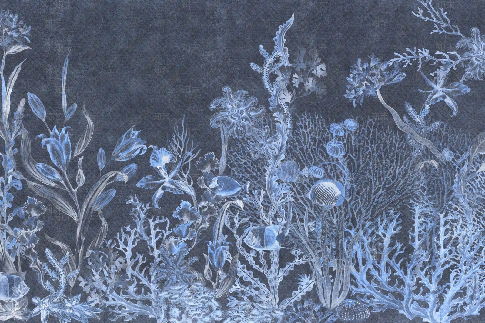 暗蓝色树叶装饰地毯贴图下载【ID:1139896494】