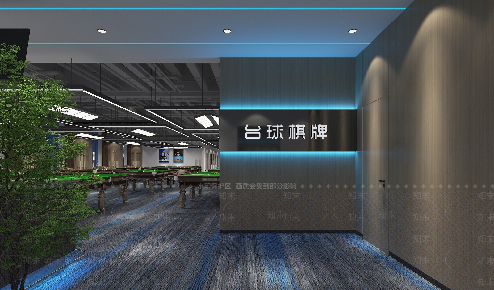 现代台球室3D模型下载【ID:1213897125】