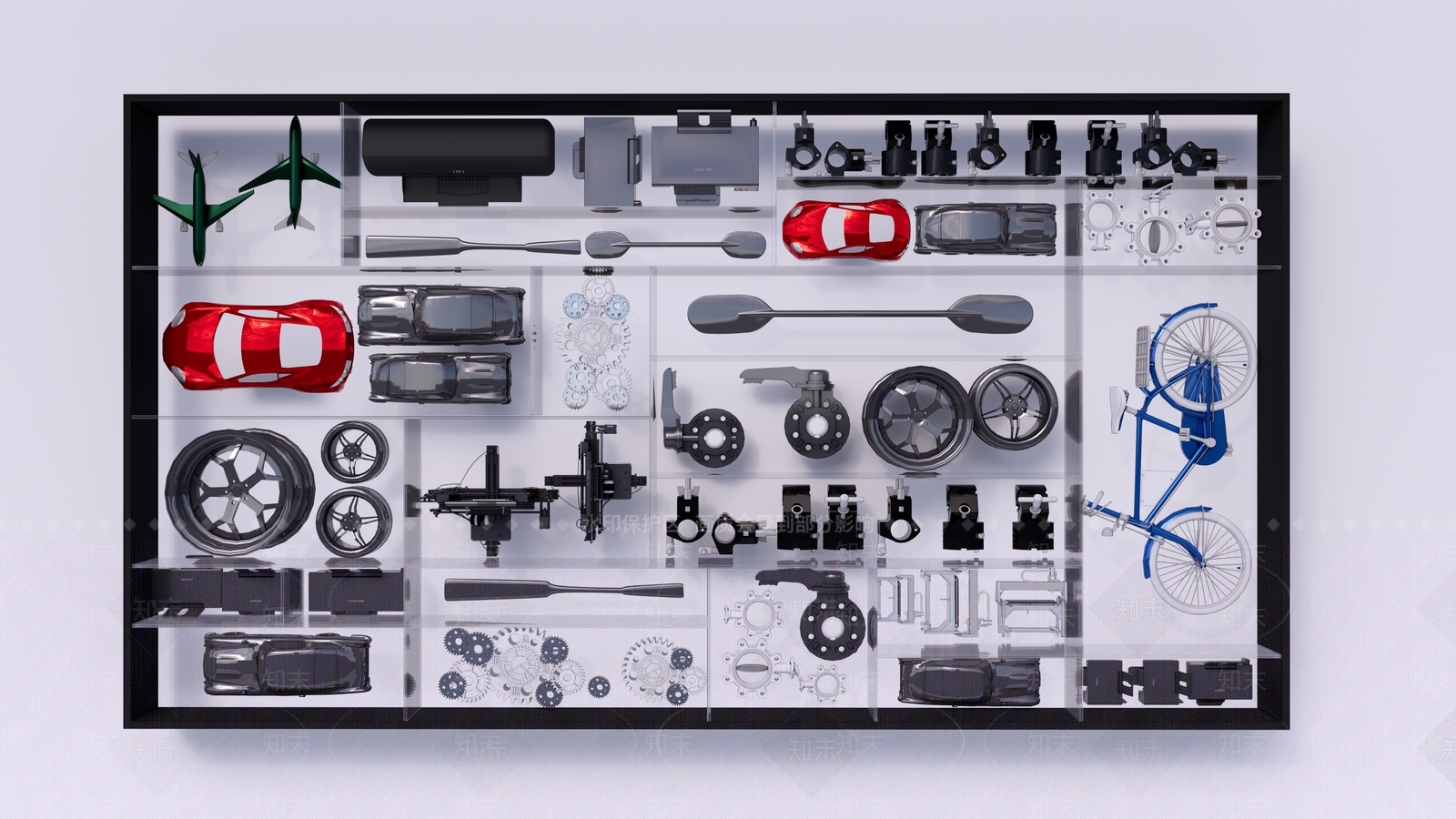 现代汽车零件墙SU模型下载【ID:1139907173】