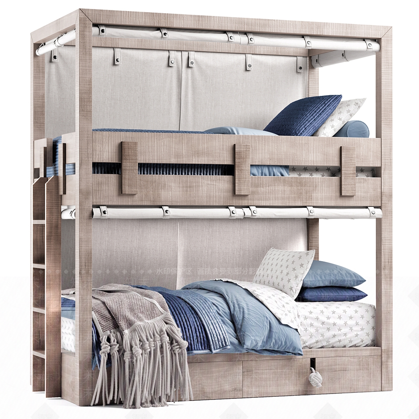 现代儿童双层床SU模型下载【ID:1139908067】