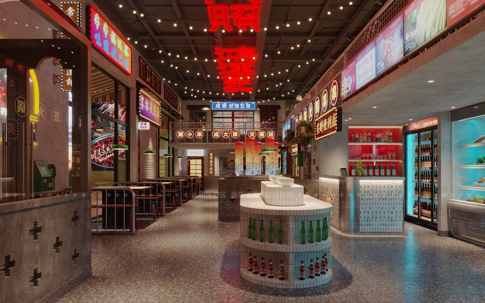 工业风市井风火锅店3D模型下载【ID:1139910367】