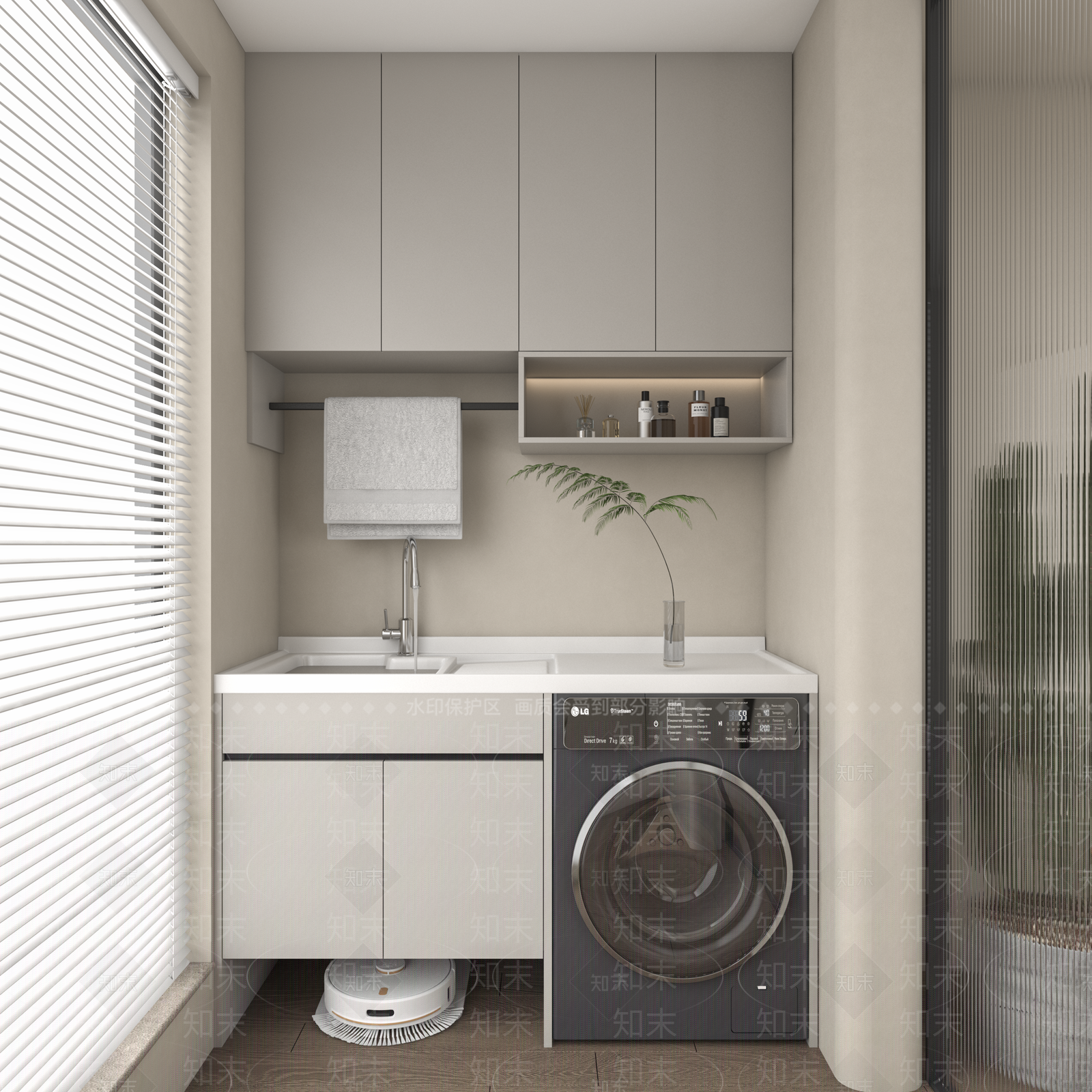 现代洗衣机柜3D模型下载【ID:1139910062】
