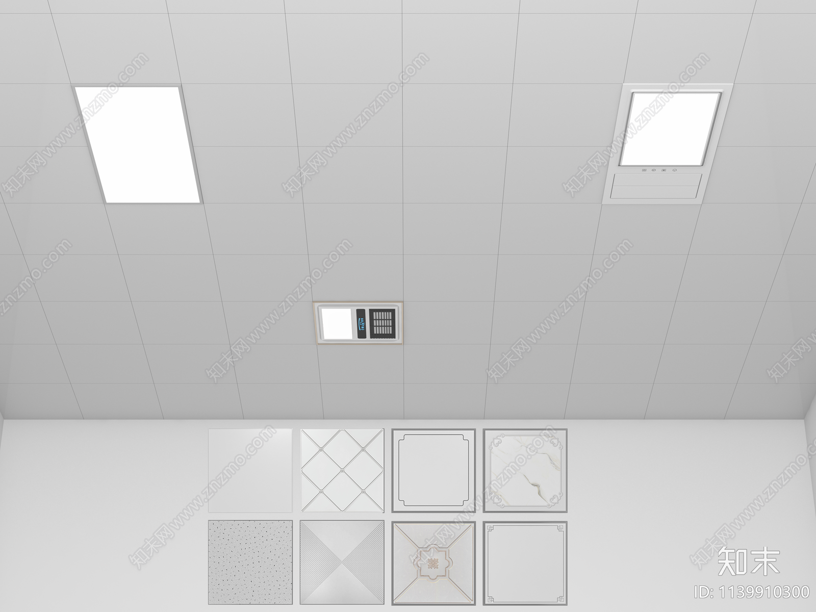 现代铝扣板天花SU模型下载【ID:1139910300】