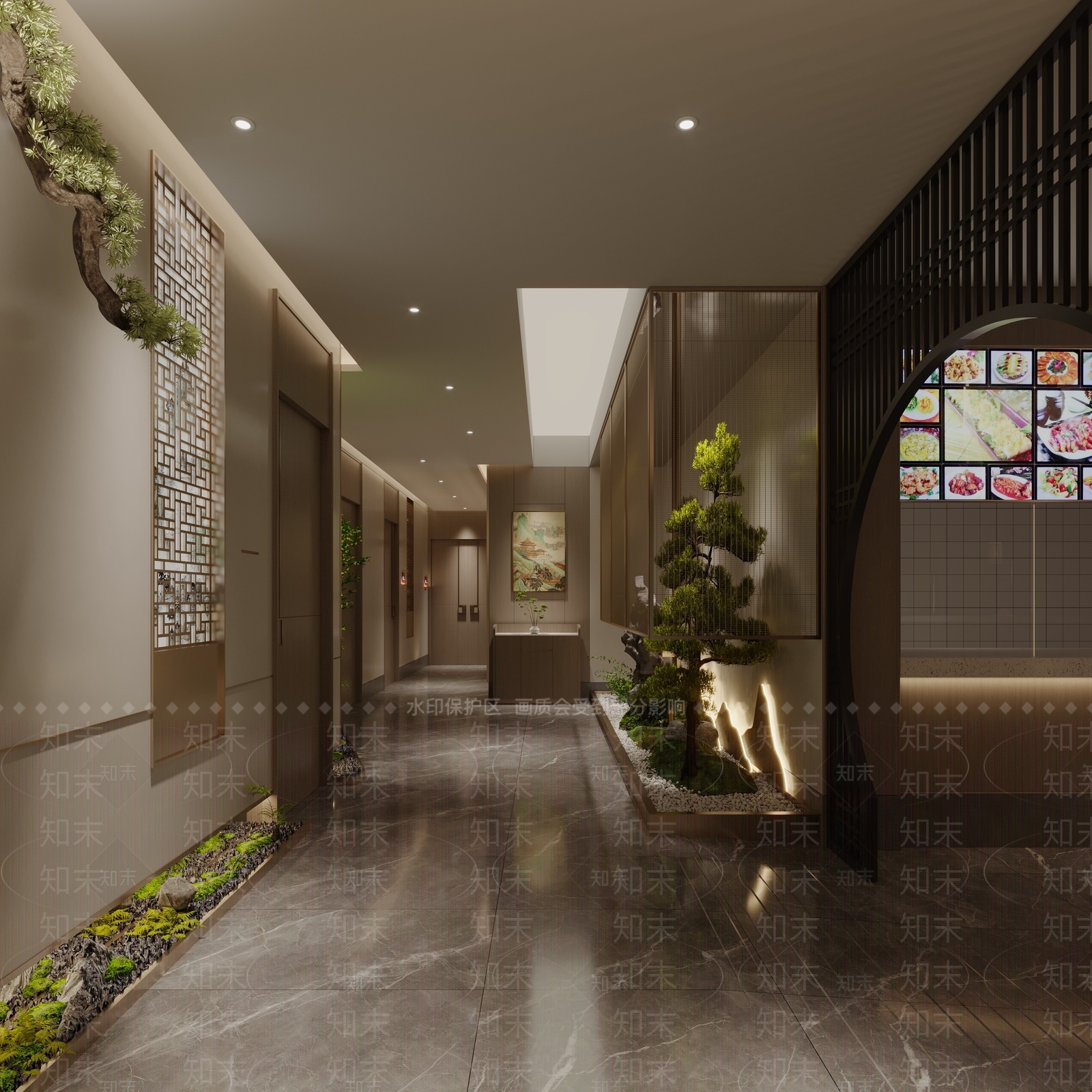 新中式中餐厅3D模型下载【ID:1140042957】