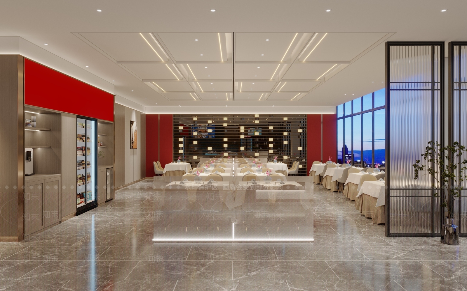 新中式中餐厅3D模型下载【ID:1140042143】