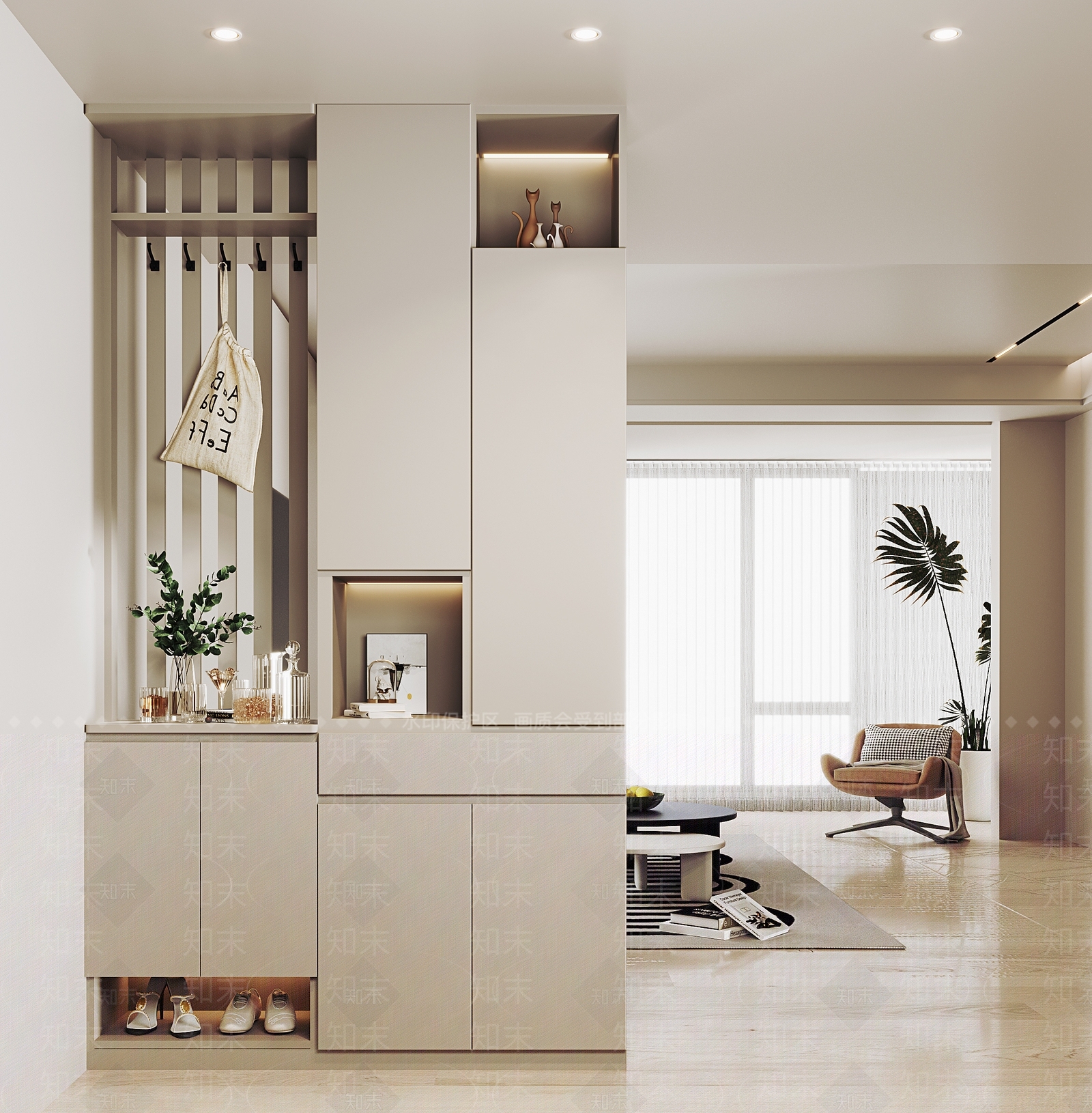 现代鞋柜隔断3D模型下载【ID:1139932505】