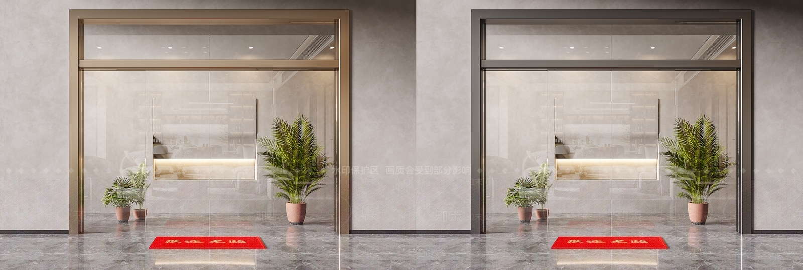 现代办公室玻璃门3D模型下载【ID:1139940714】