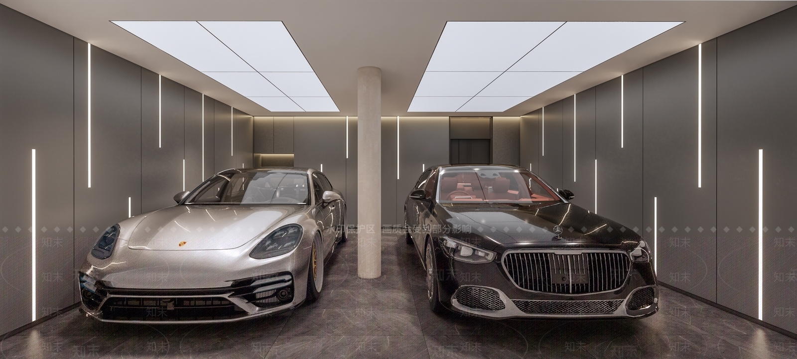 现代家居别墅地下车库SU模型下载【ID:1139915185】