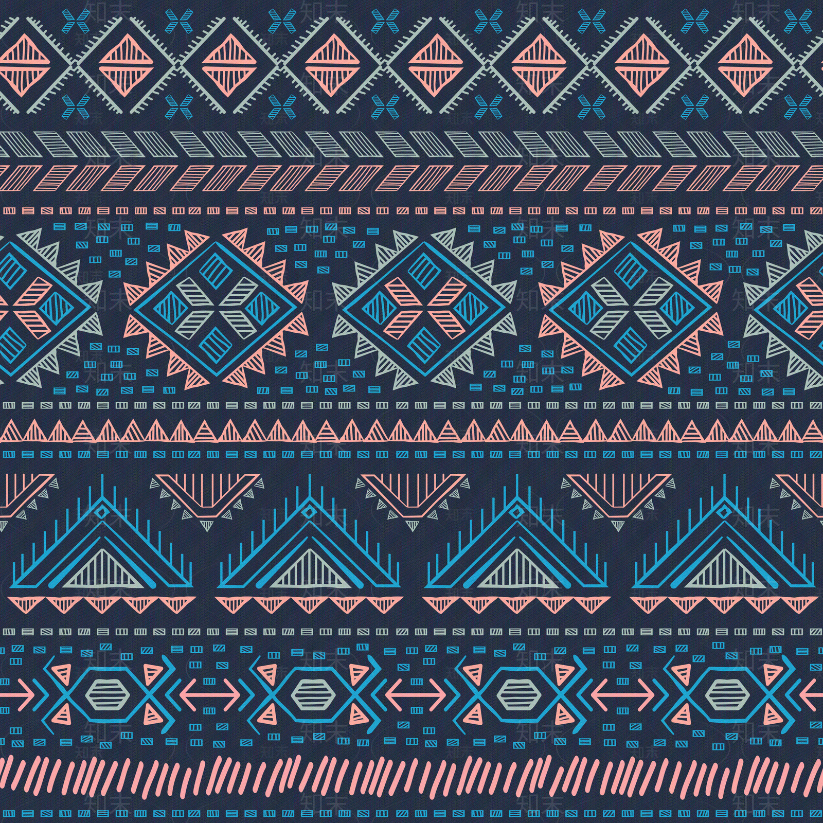 无缝民族风花纹壁纸贴图下载【ID:1139924298】