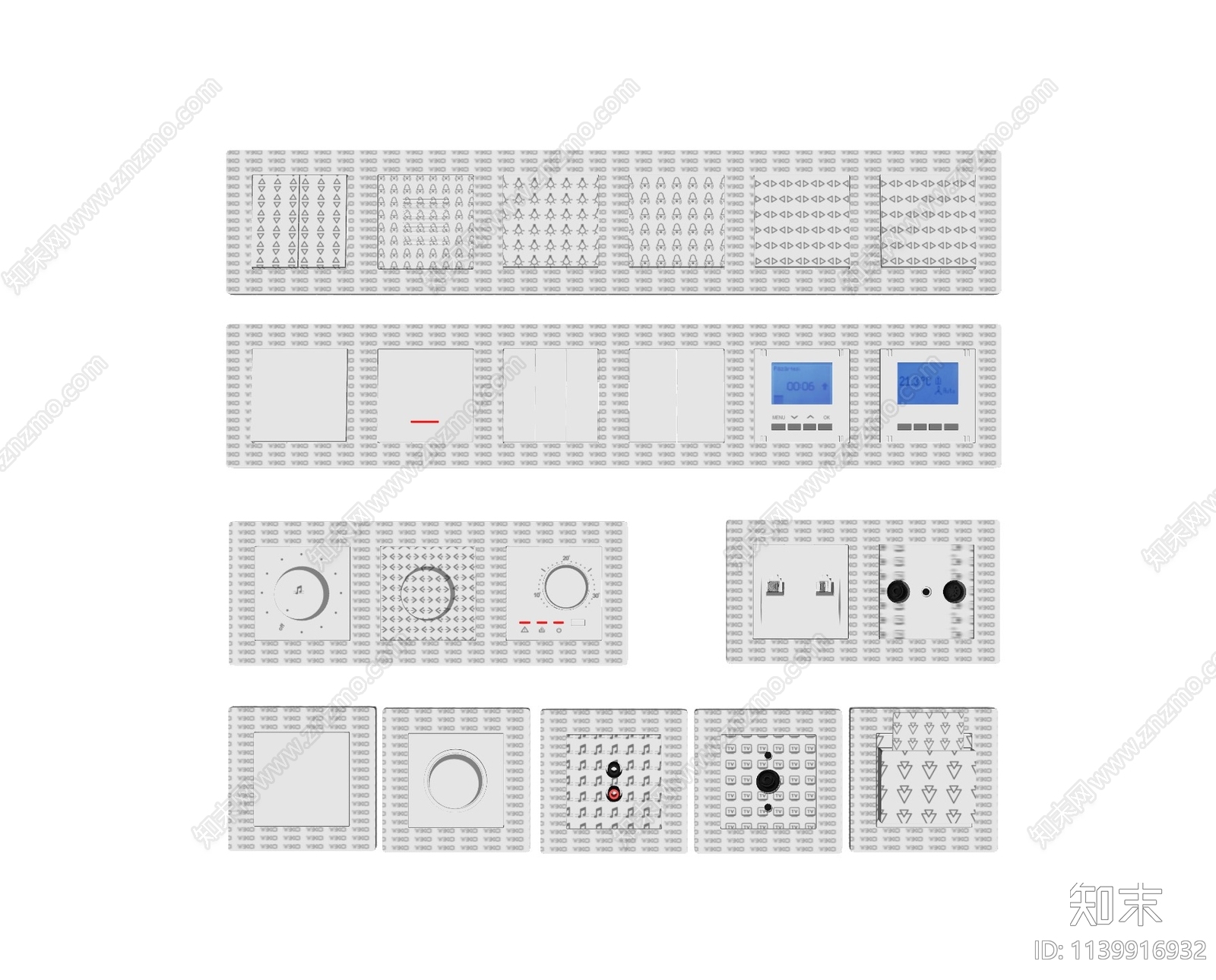 现代开关插座面板SU模型下载【ID:1139916932】