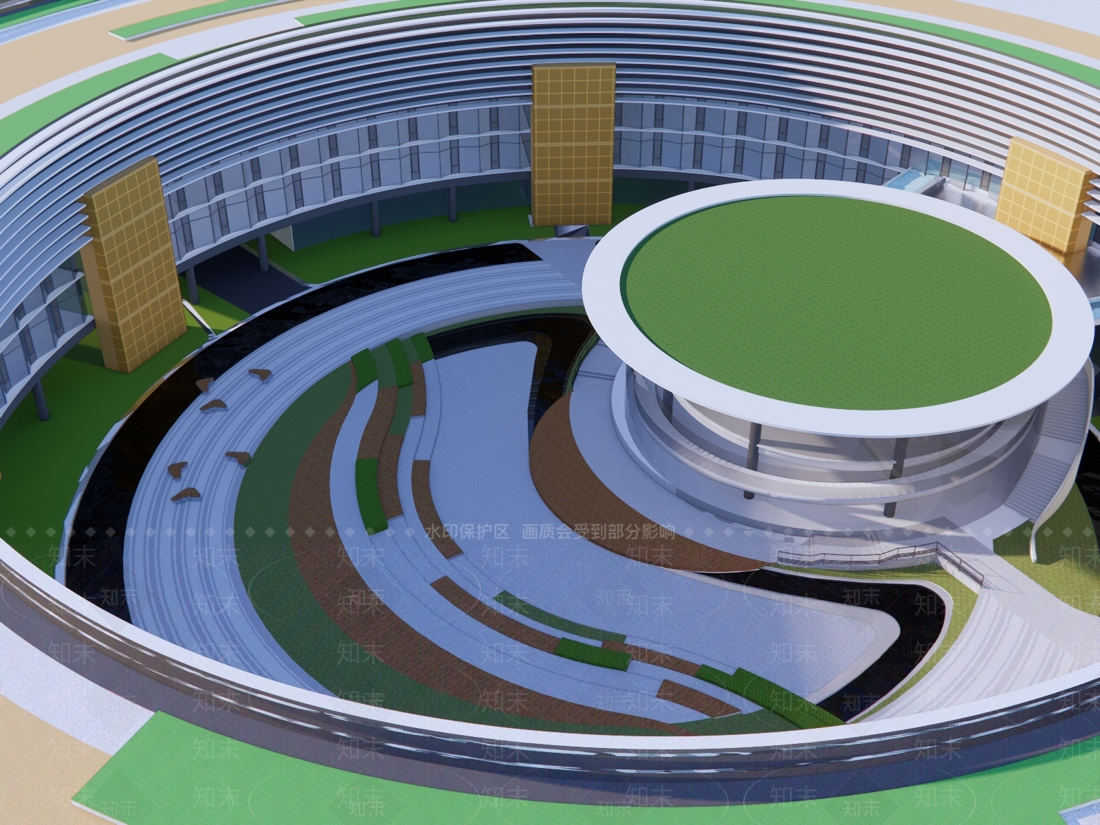 现代文教建筑展览馆建筑SU模型下载【ID:1139922173】