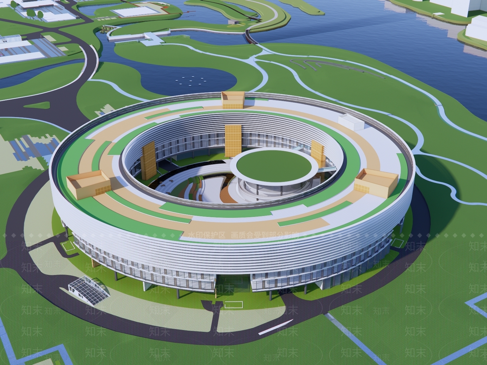 现代文教建筑展览馆建筑SU模型下载【ID:1139922173】