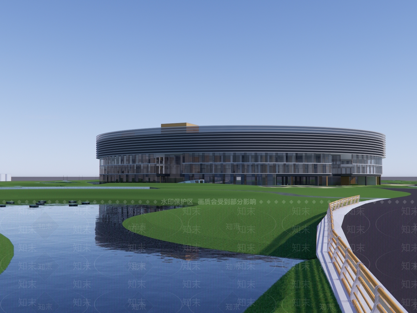 现代文教建筑展览馆建筑SU模型下载【ID:1139922173】