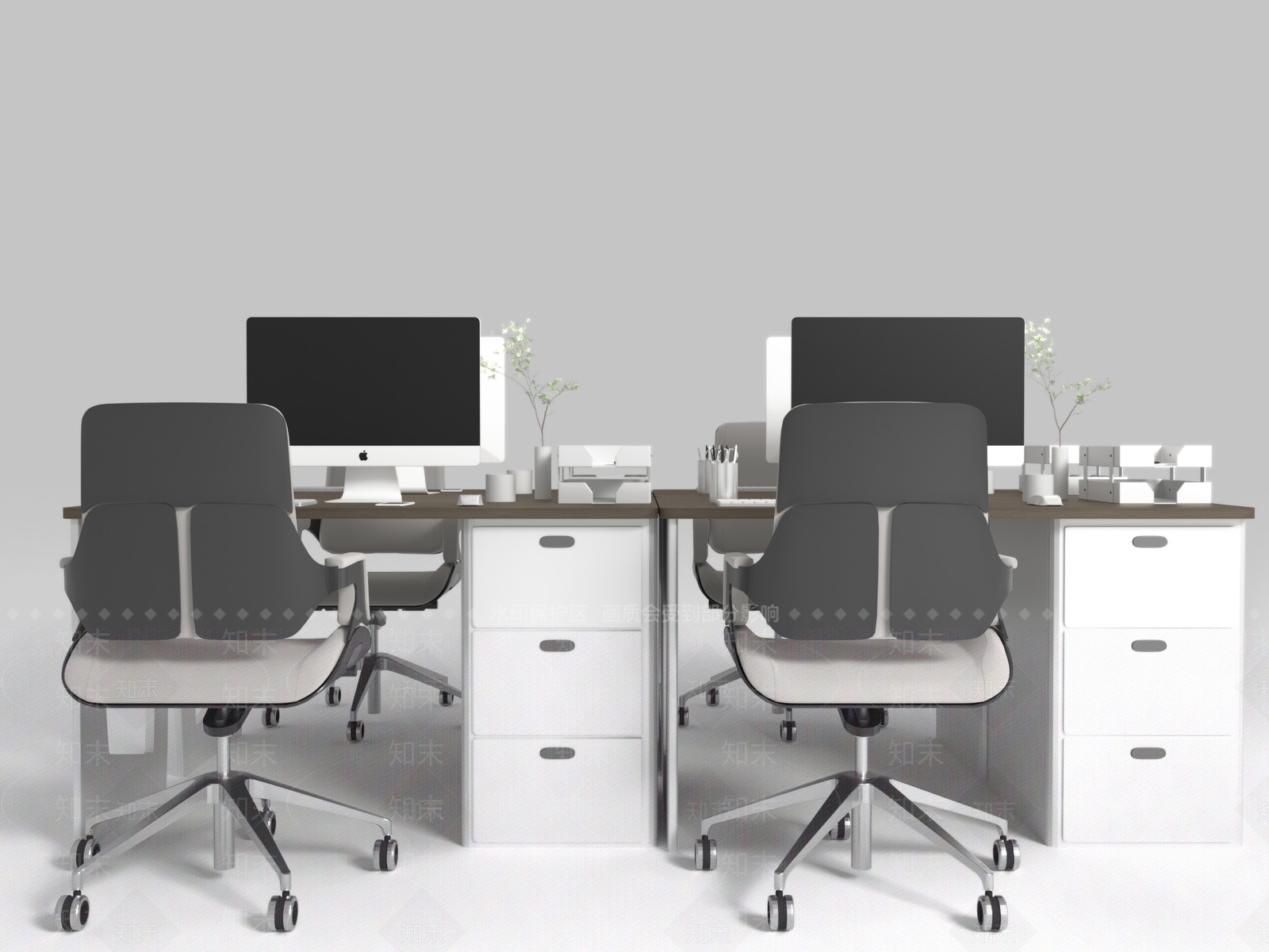 现代办公桌椅3D模型下载【ID:1140004256】