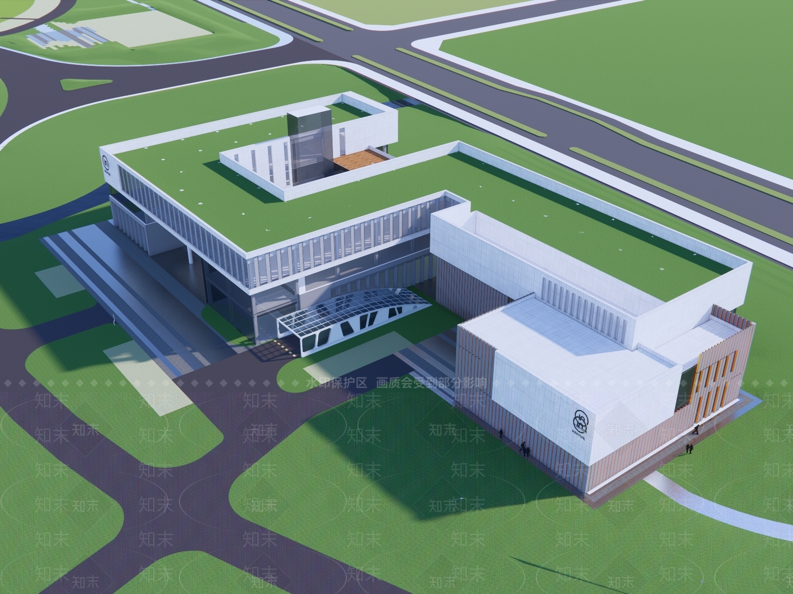 现代办公建筑多层办公楼SU模型下载【ID:1139923793】_知末su模型网