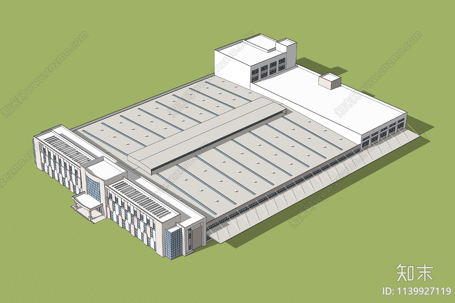 现代工业厂房SU模型下载【ID:1139927119】