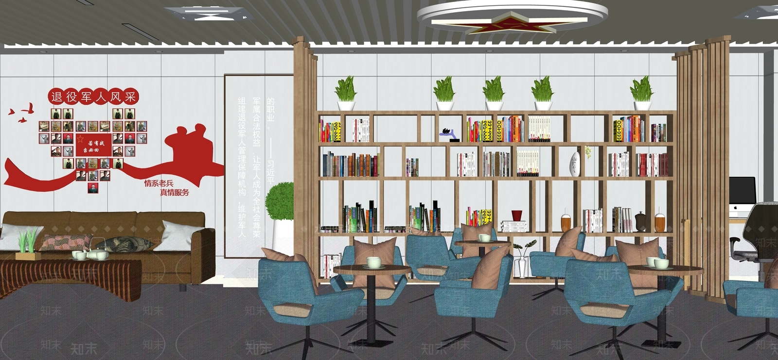 现代党建展厅SU模型下载【ID:1139927478】