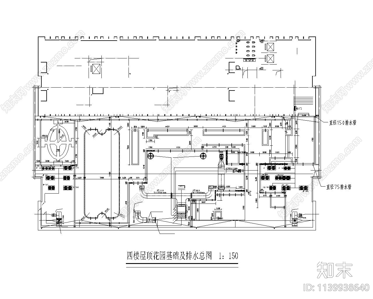 办公屋顶花园cad施工图下载【ID:1139938640】