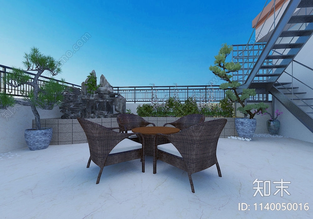 现代家居阳台3D模型下载【ID:1140050016】