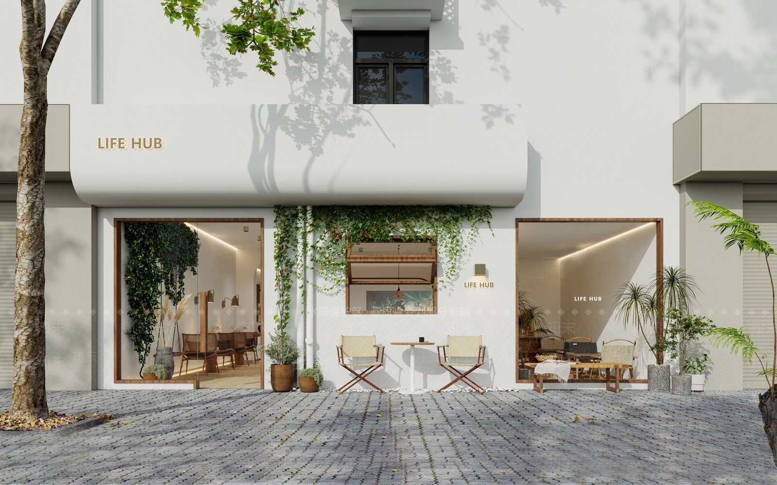 现代咖啡厅门头SU模型下载【ID:1139936663】