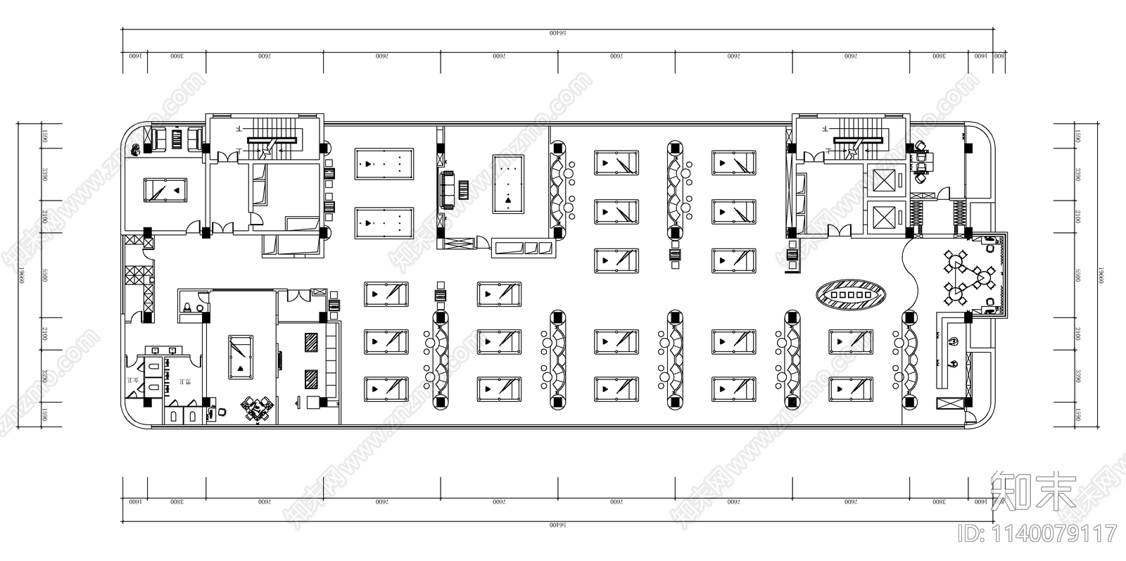 台球俱乐部cad施工图下载【ID:1140079117】