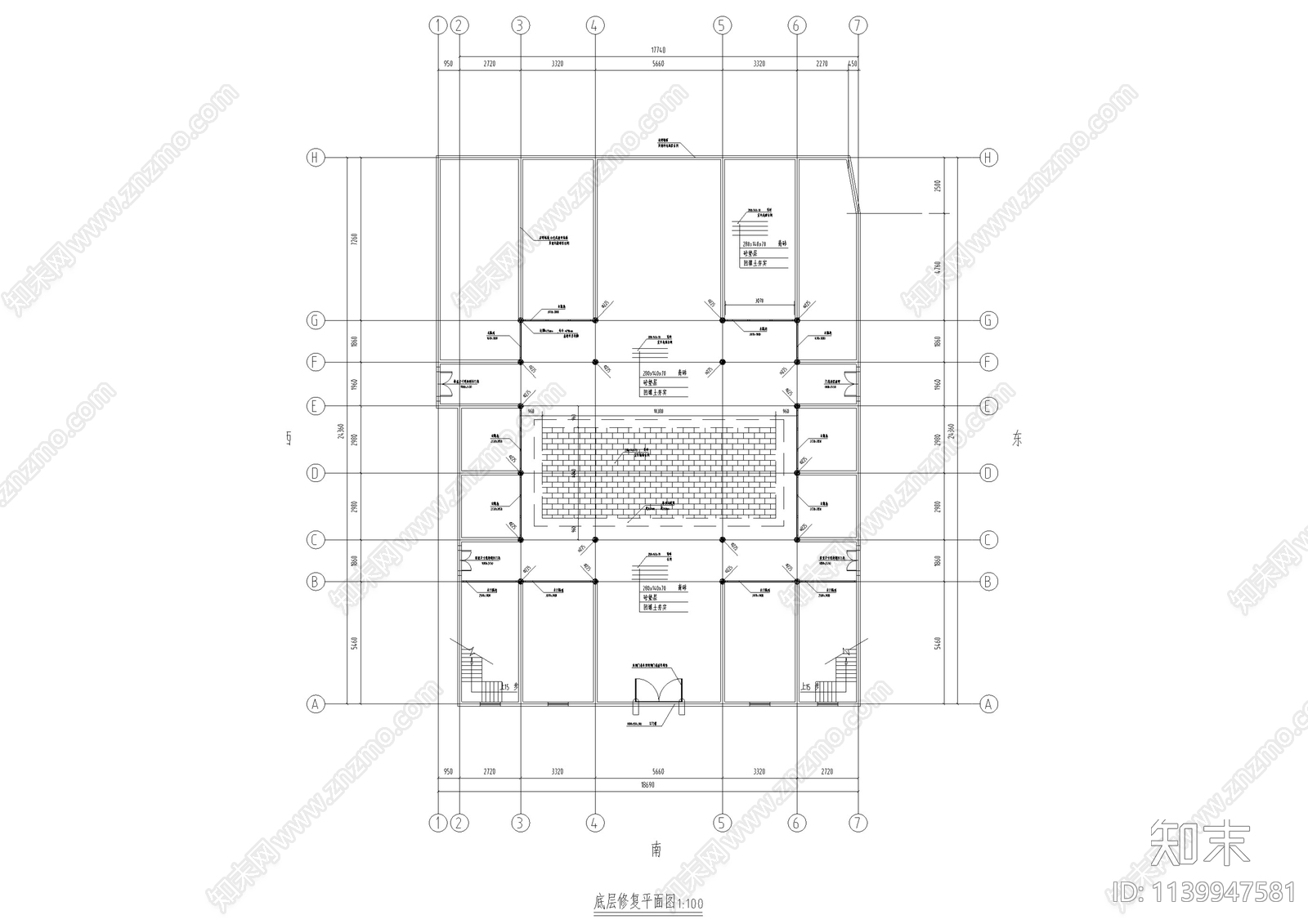 江西祠堂古建筑修缮cad施工图下载【ID:1139947581】