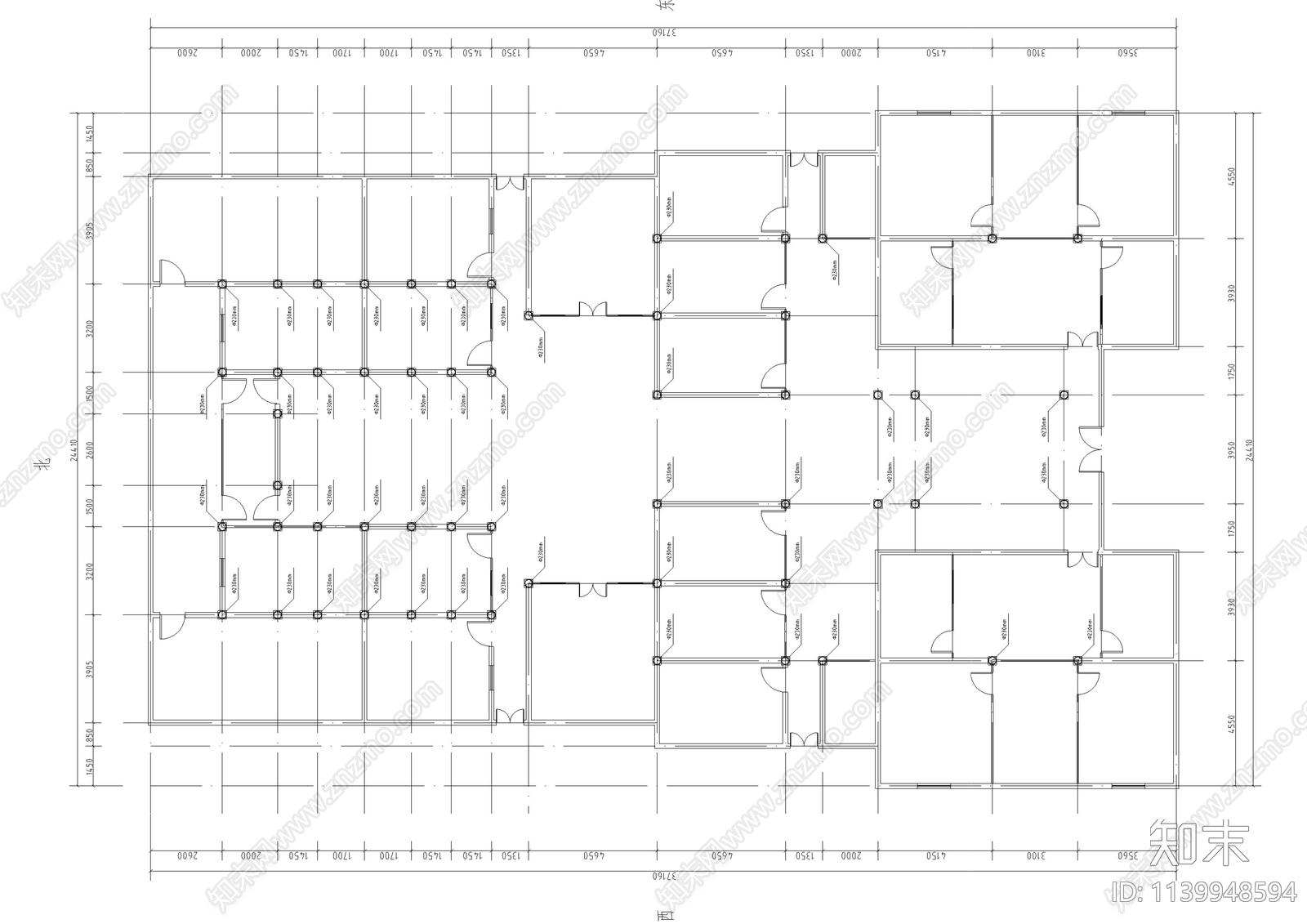 江西祠堂古建筑修缮cad施工图下载【ID:1139948594】
