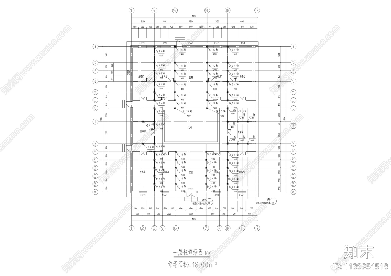 江西祠堂古建筑修缮cad施工图下载【ID:1139954518】