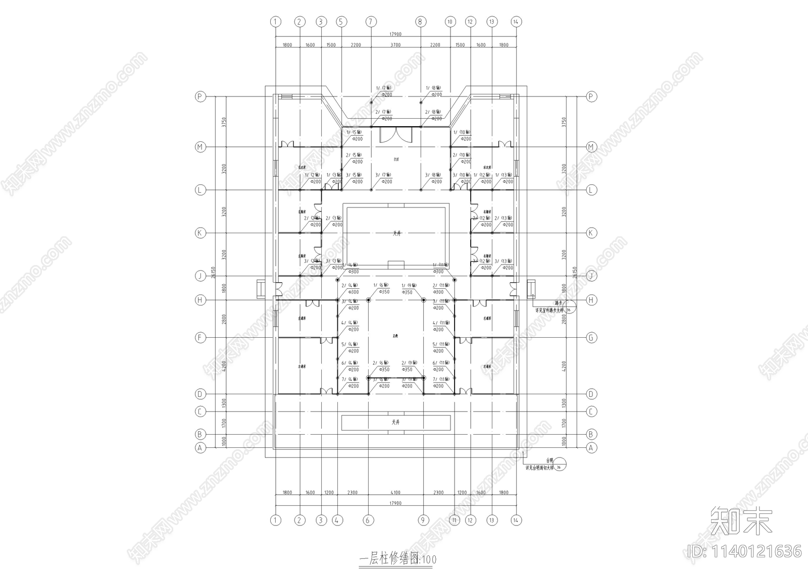 江西祠堂古建筑cad施工图下载【ID:1140121636】