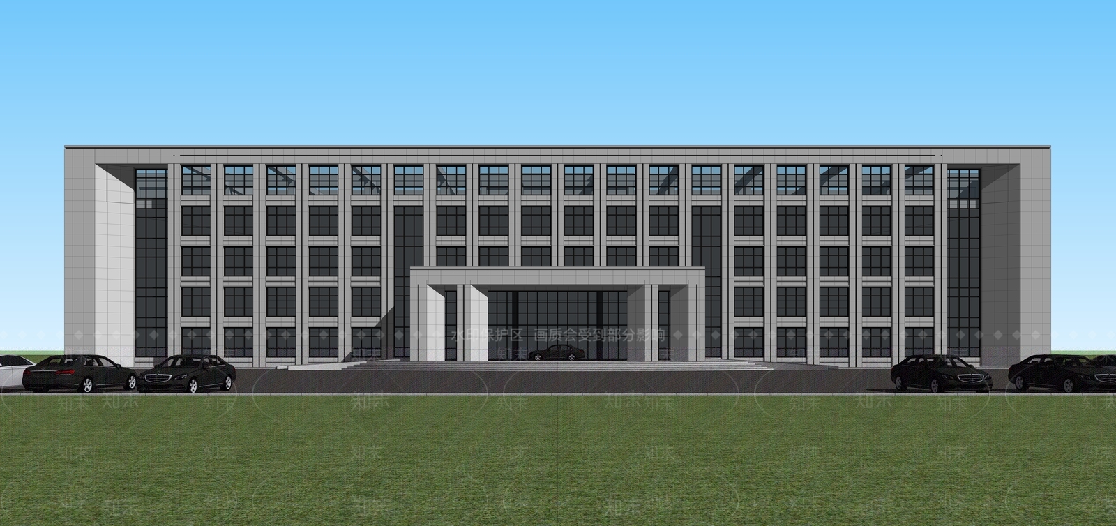 现代多层办公楼SU模型下载【ID:1139964090】_知末su模型网