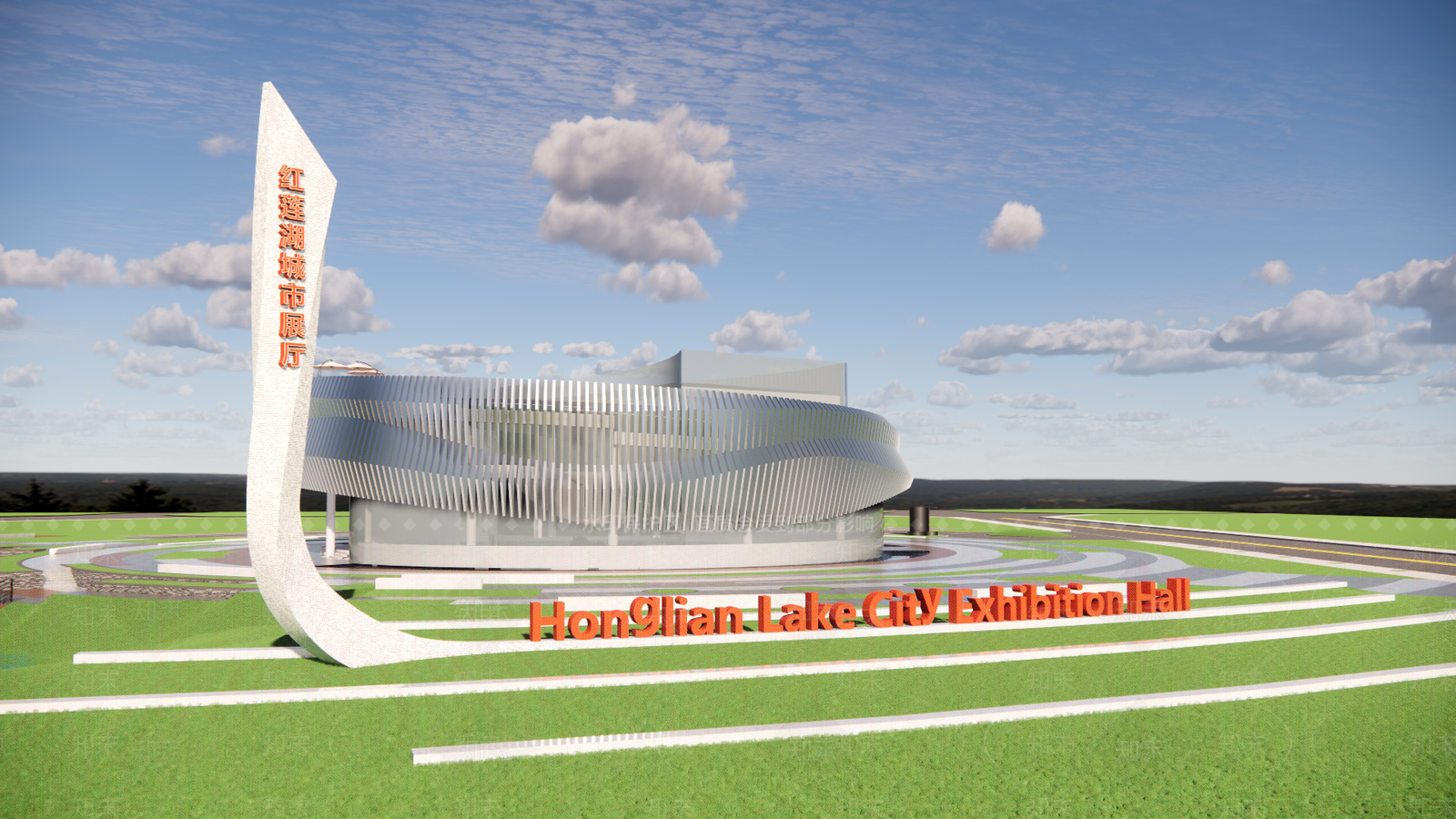 现代展览馆建筑SU模型下载【ID:1139967605】