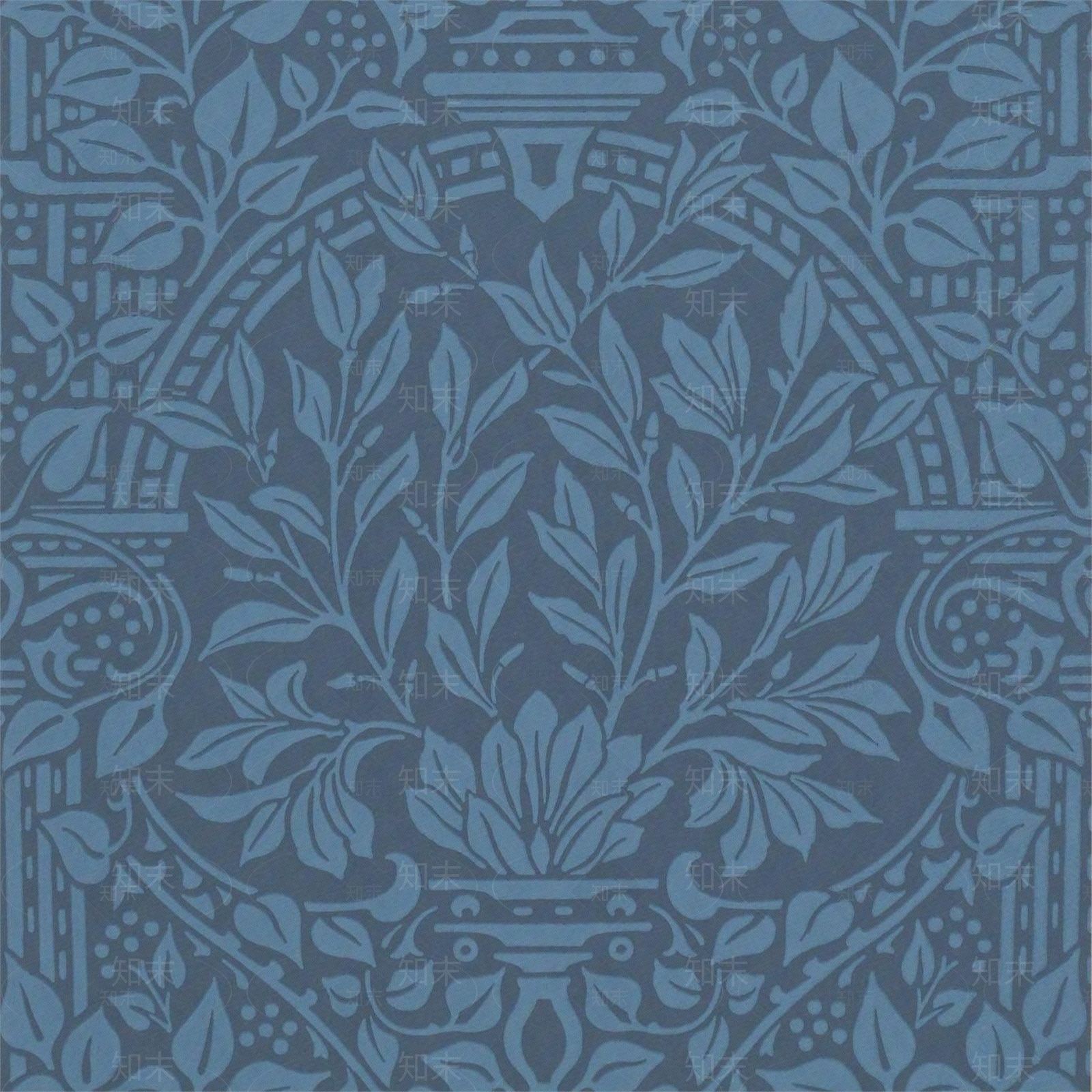 无缝欧式蓝色墙布贴图下载【ID:1139969364】