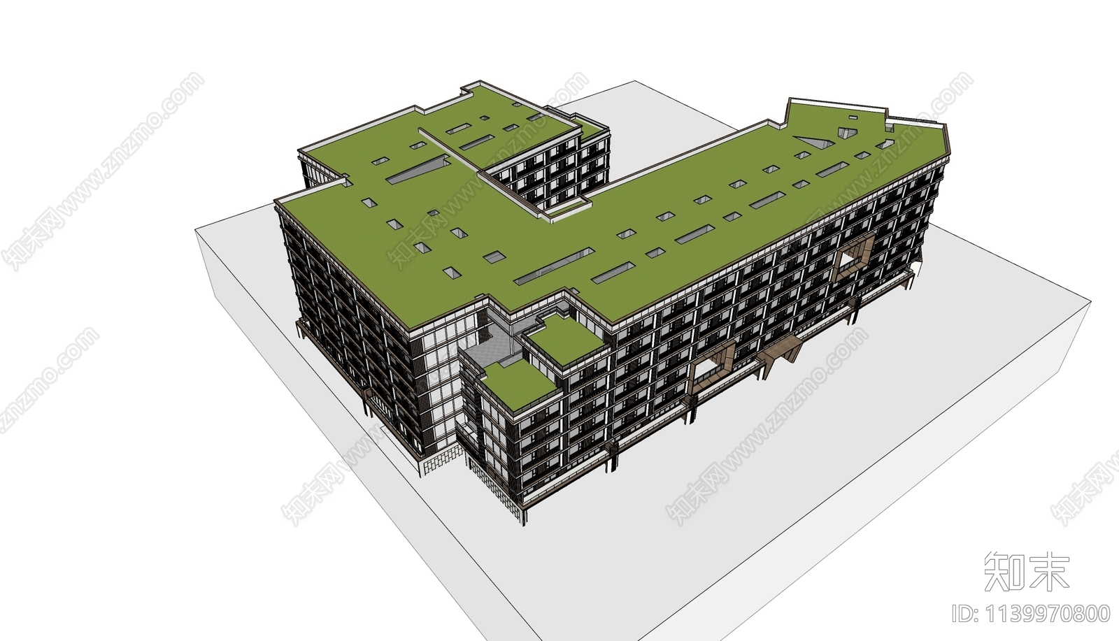 现代多层住宅SU模型下载【ID:1139970800】