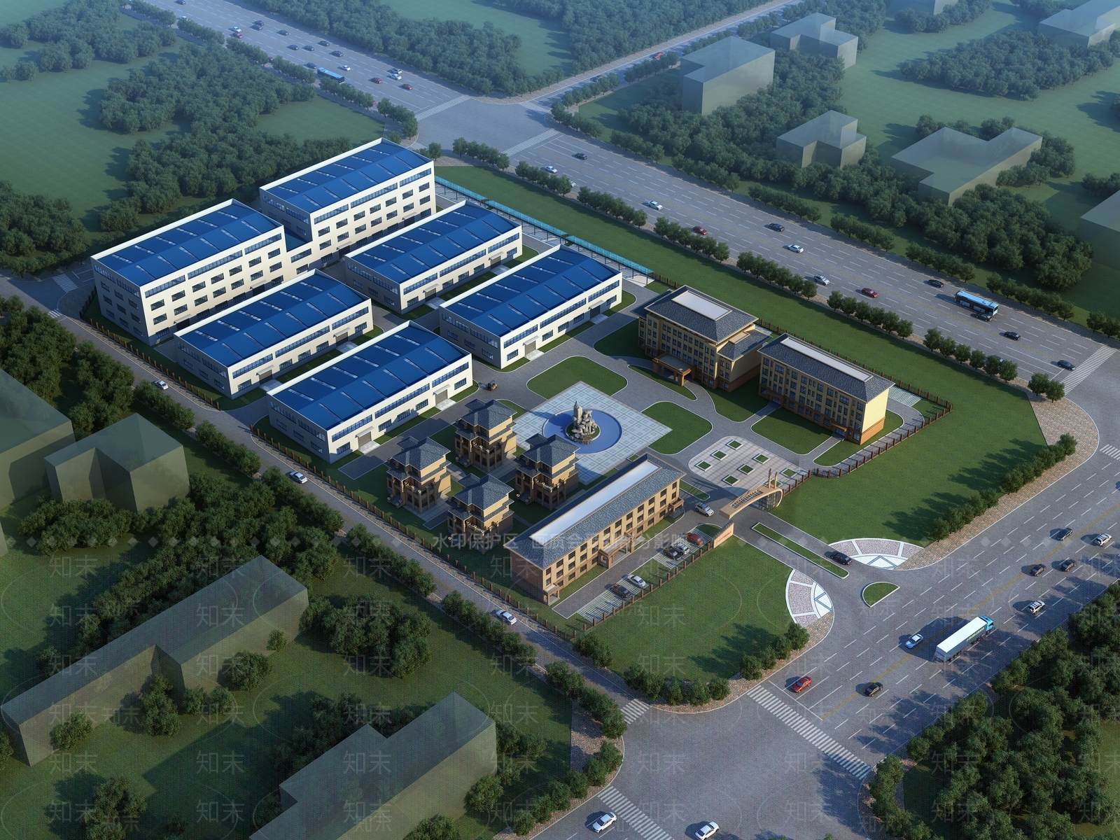 现代工业厂房3D模型下载【ID:1139972745】