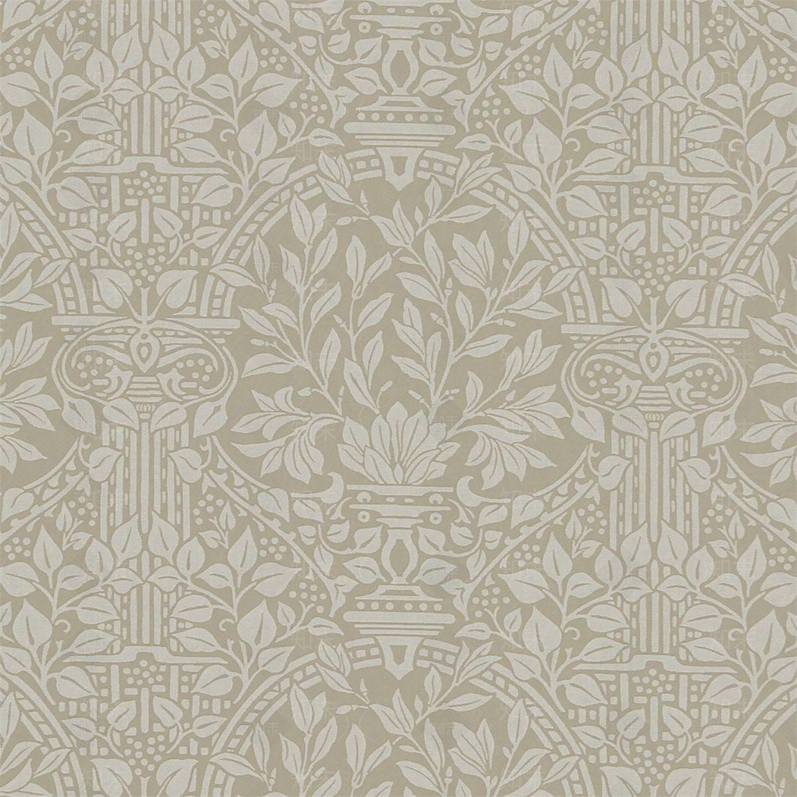 无缝复古欧式黄灰色花纹墙布贴图下载【ID:1139974472】