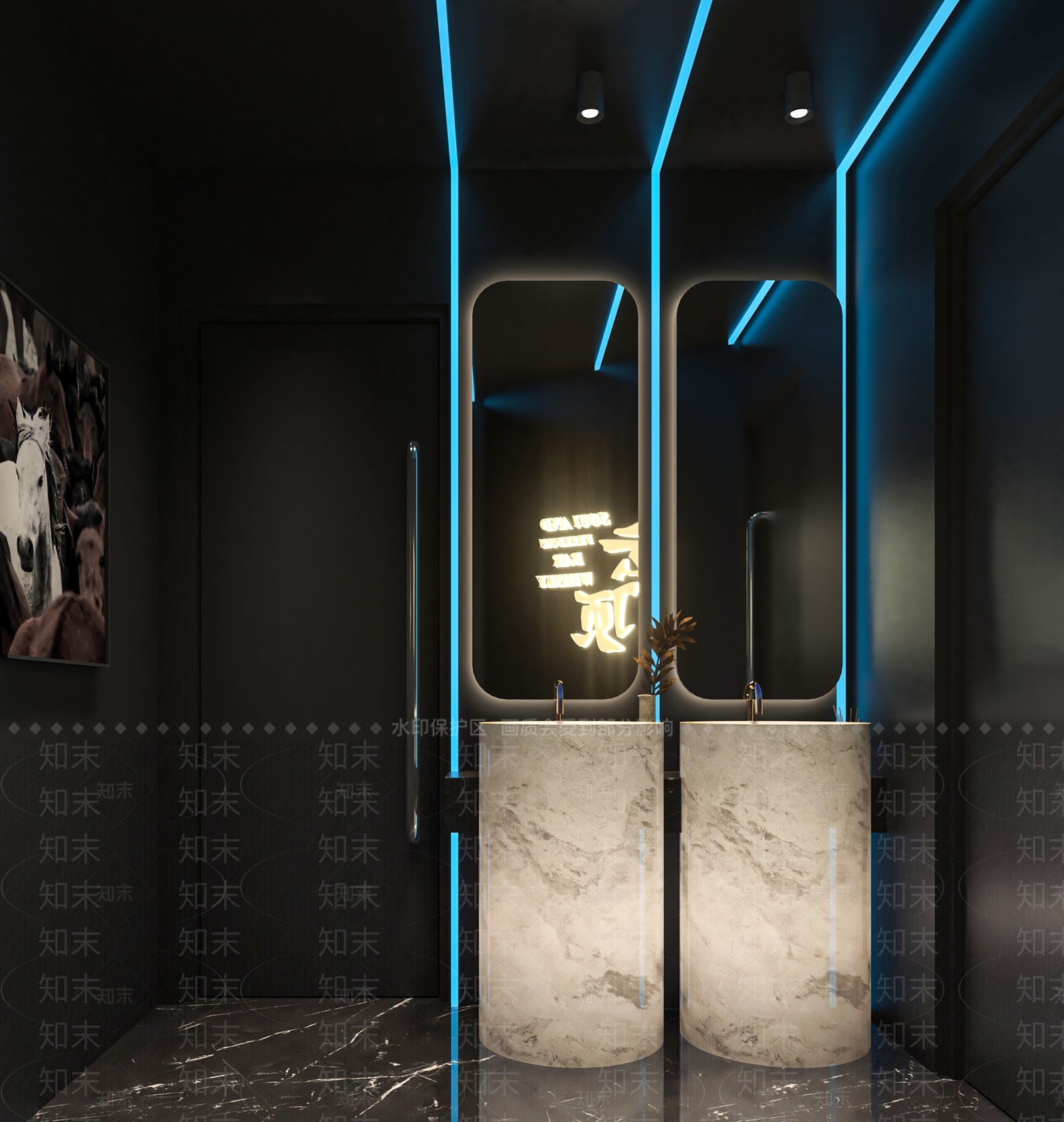 现代KTV卫生间3D模型下载【ID:1139974828】