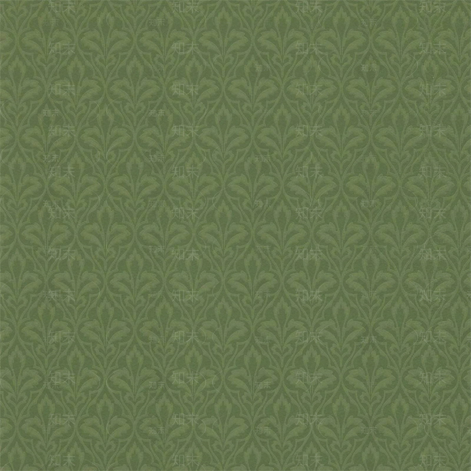 无缝绿色大马士革墙纸贴图下载【ID:1139975618】