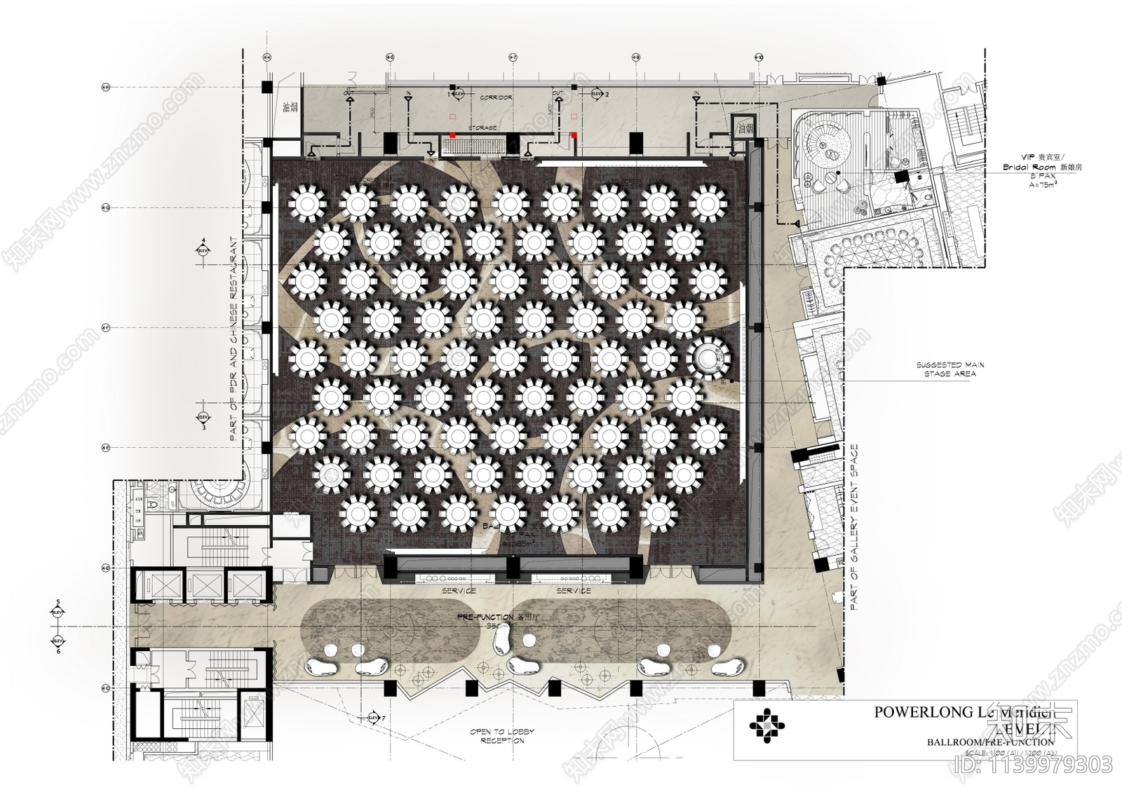 HBA酒店宴会厅及前厅室内施工图下载【ID:1139979303】