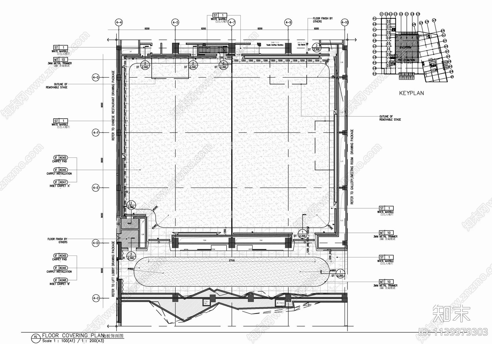 HBA酒店宴会厅及前厅室内cad施工图下载【ID:1139979303】