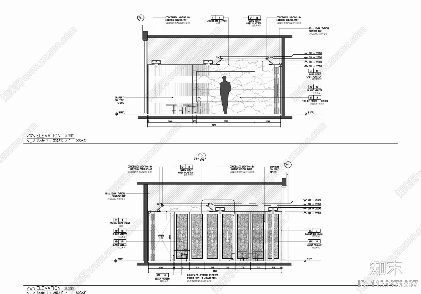 800㎡美容SPA水疗养生会所cad施工图下载【ID:1139979837】