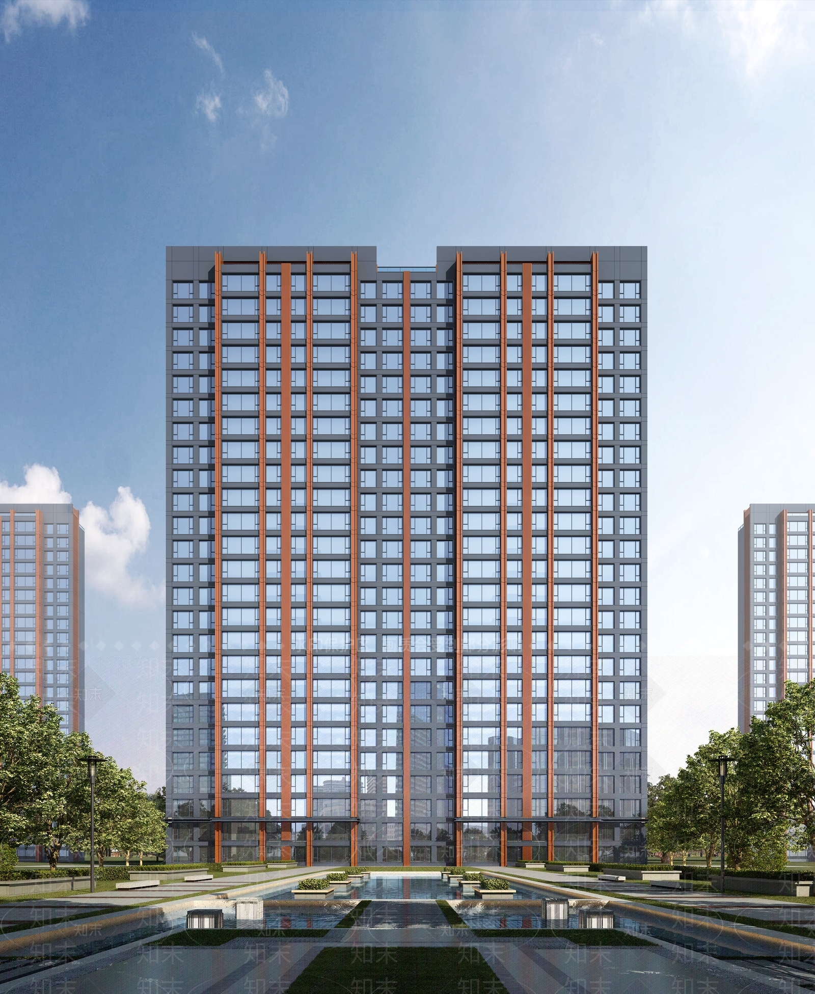 现代高层住宅SU模型下载【ID:1139980193】