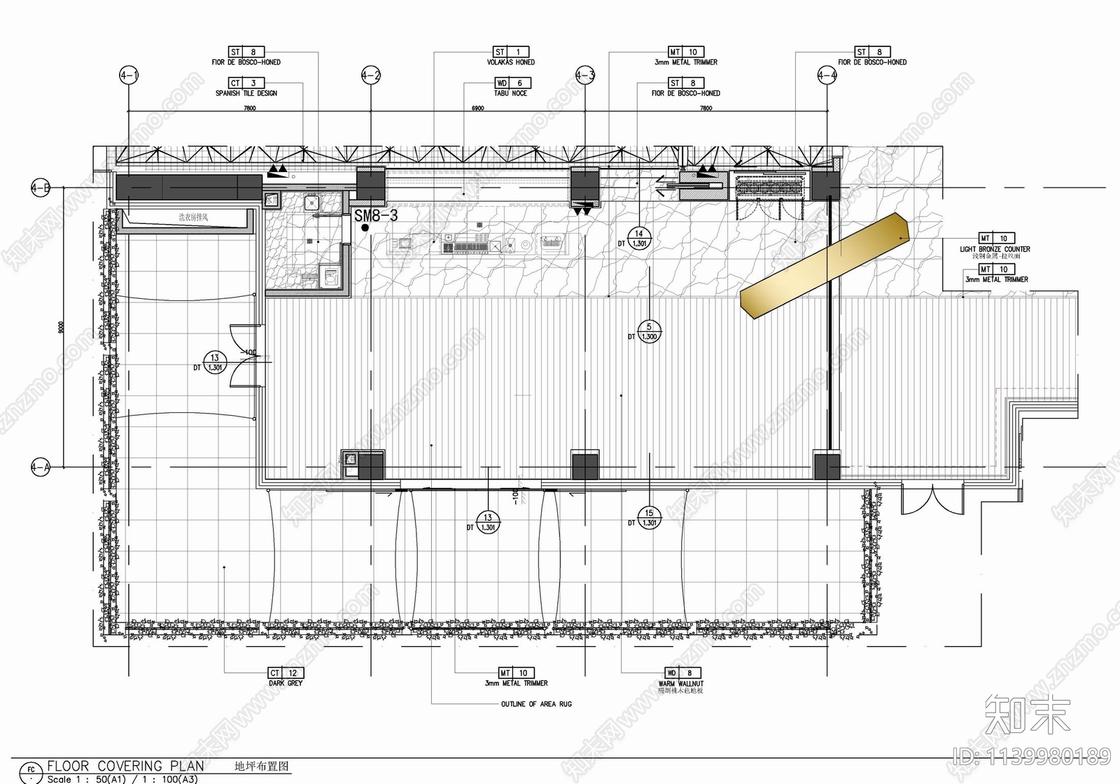 380㎡休闲吧cad施工图下载【ID:1139980189】