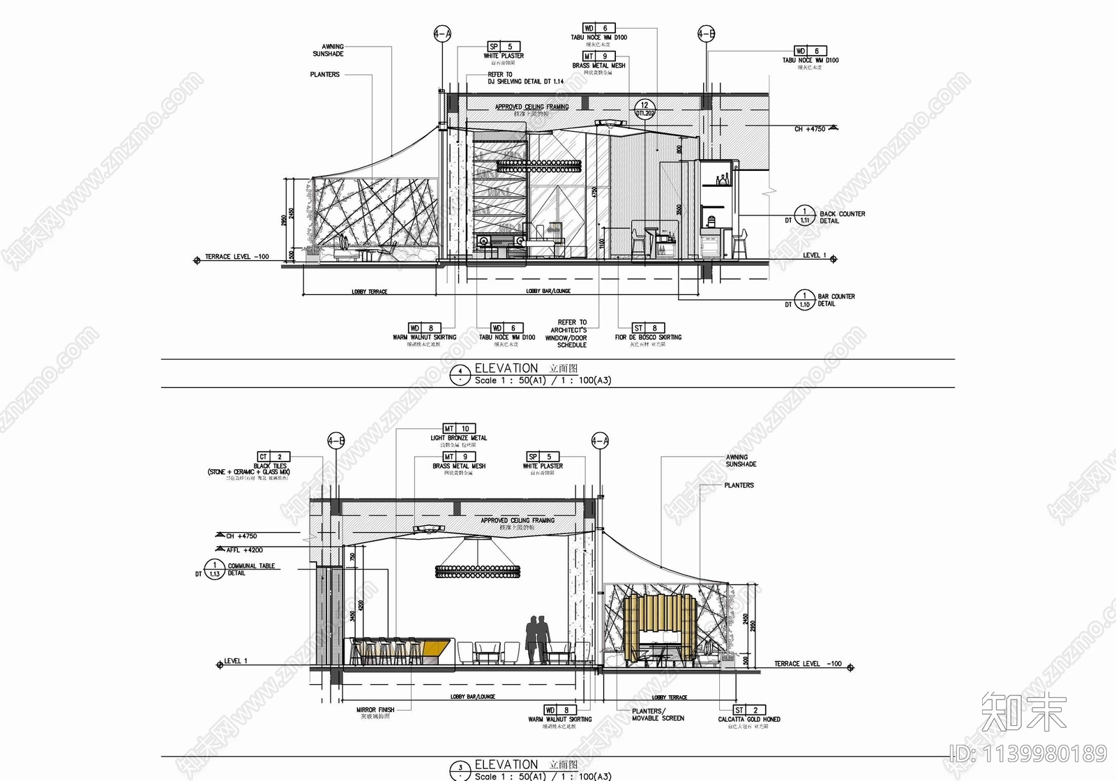 380㎡休闲吧cad施工图下载【ID:1139980189】