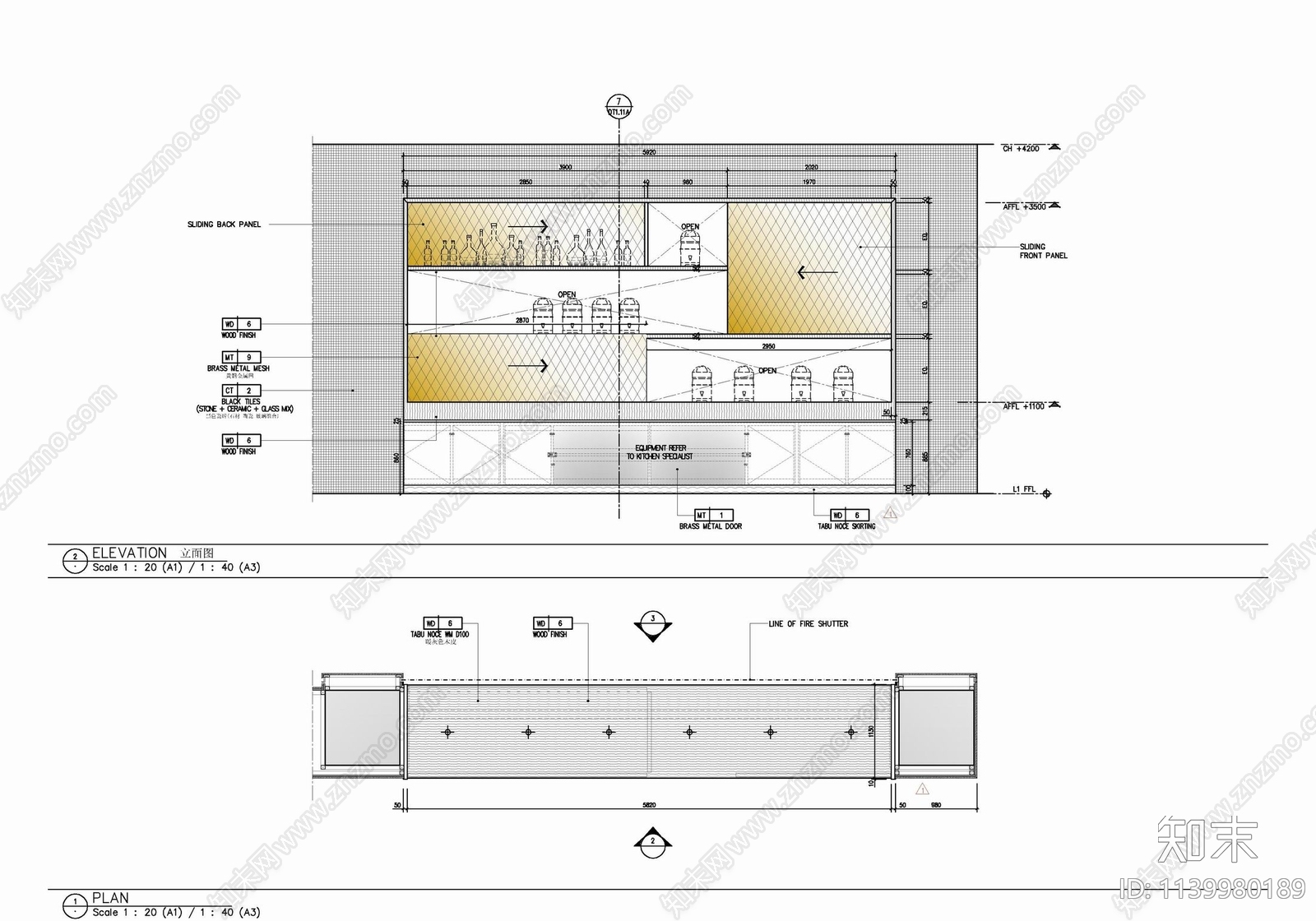 380㎡休闲吧cad施工图下载【ID:1139980189】